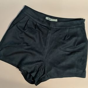 Faux suede blue shorts